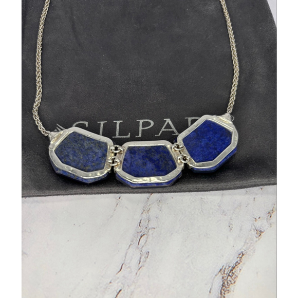 Vintage EUC Silpada "Blue Grotto" Necklace N3024 Lapis, Rock Crystal, Sterling - Picture 9 of 10